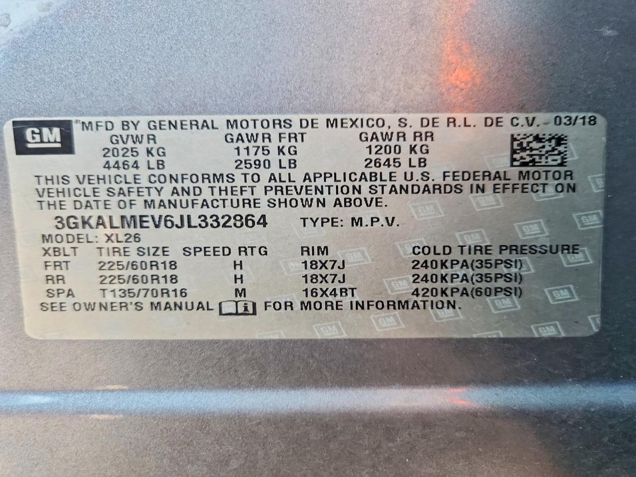 2018 GMC TERRAIN SLE photo 13