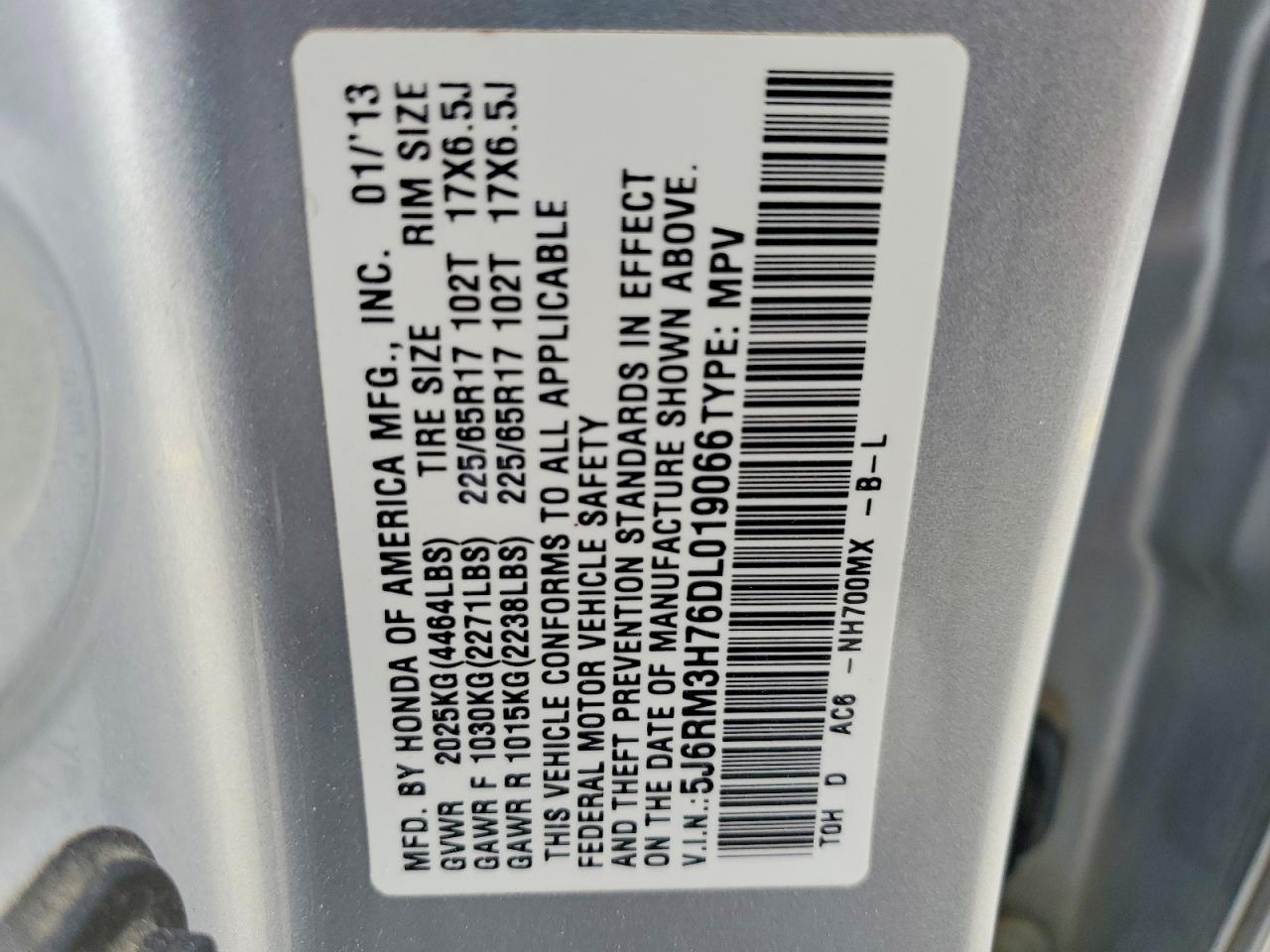 2013 HONDA CR-V EXL photo 13