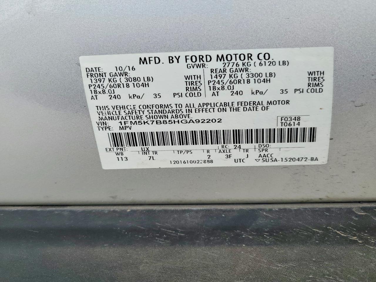 2017 FORD EXPLORER photo 27