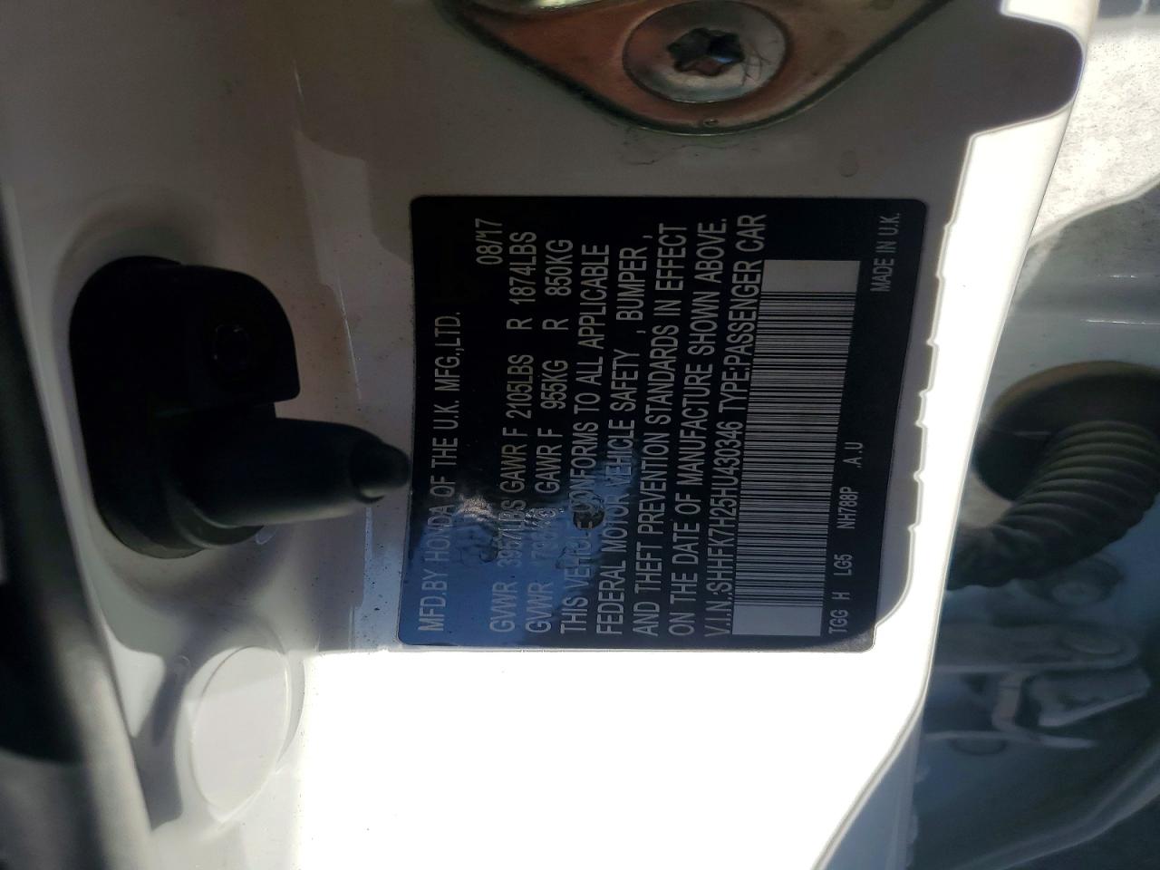2017 HONDA CIVIC LX photo 34