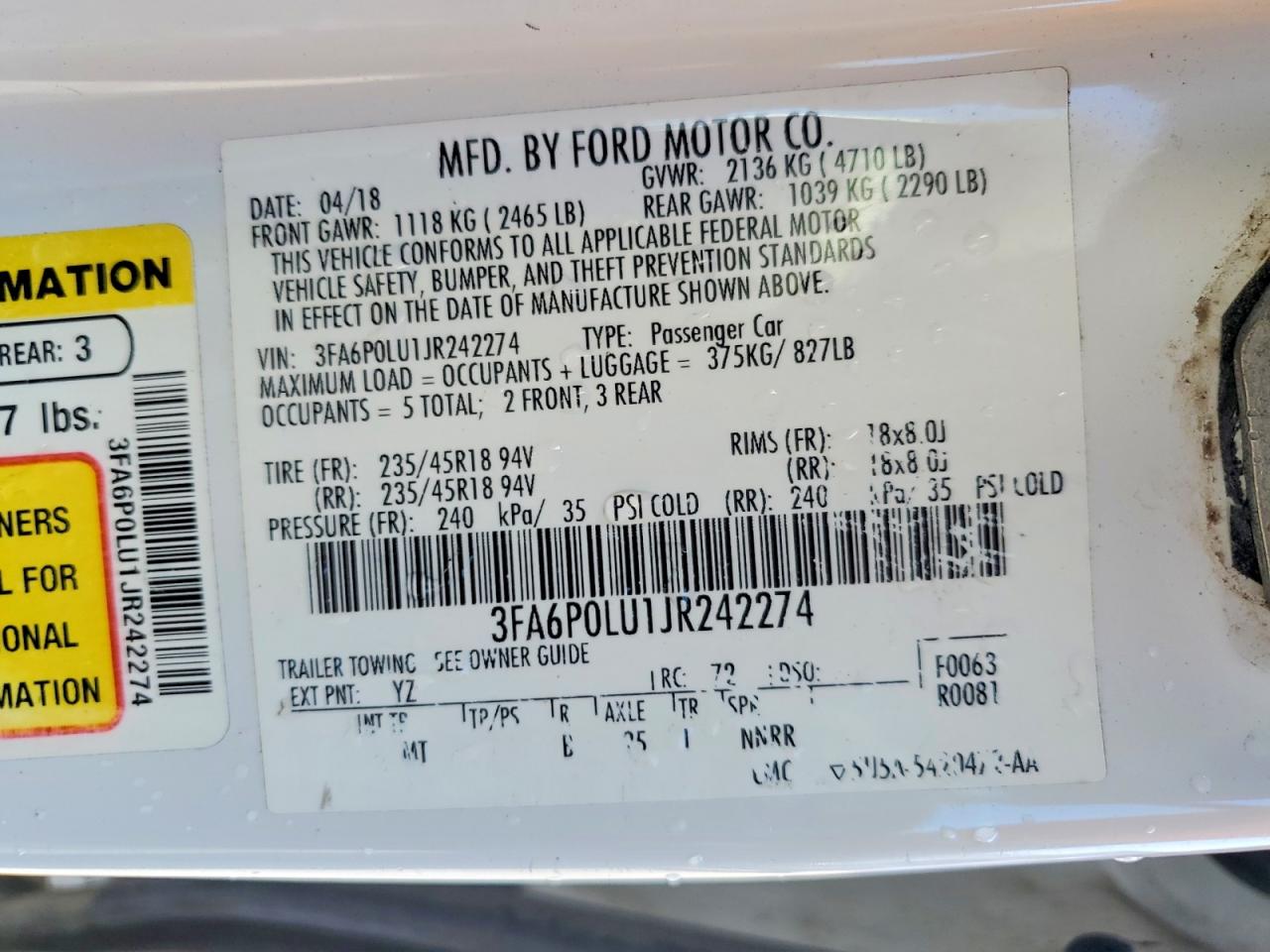2018 FORD FUSION SE HYBRID photo 25