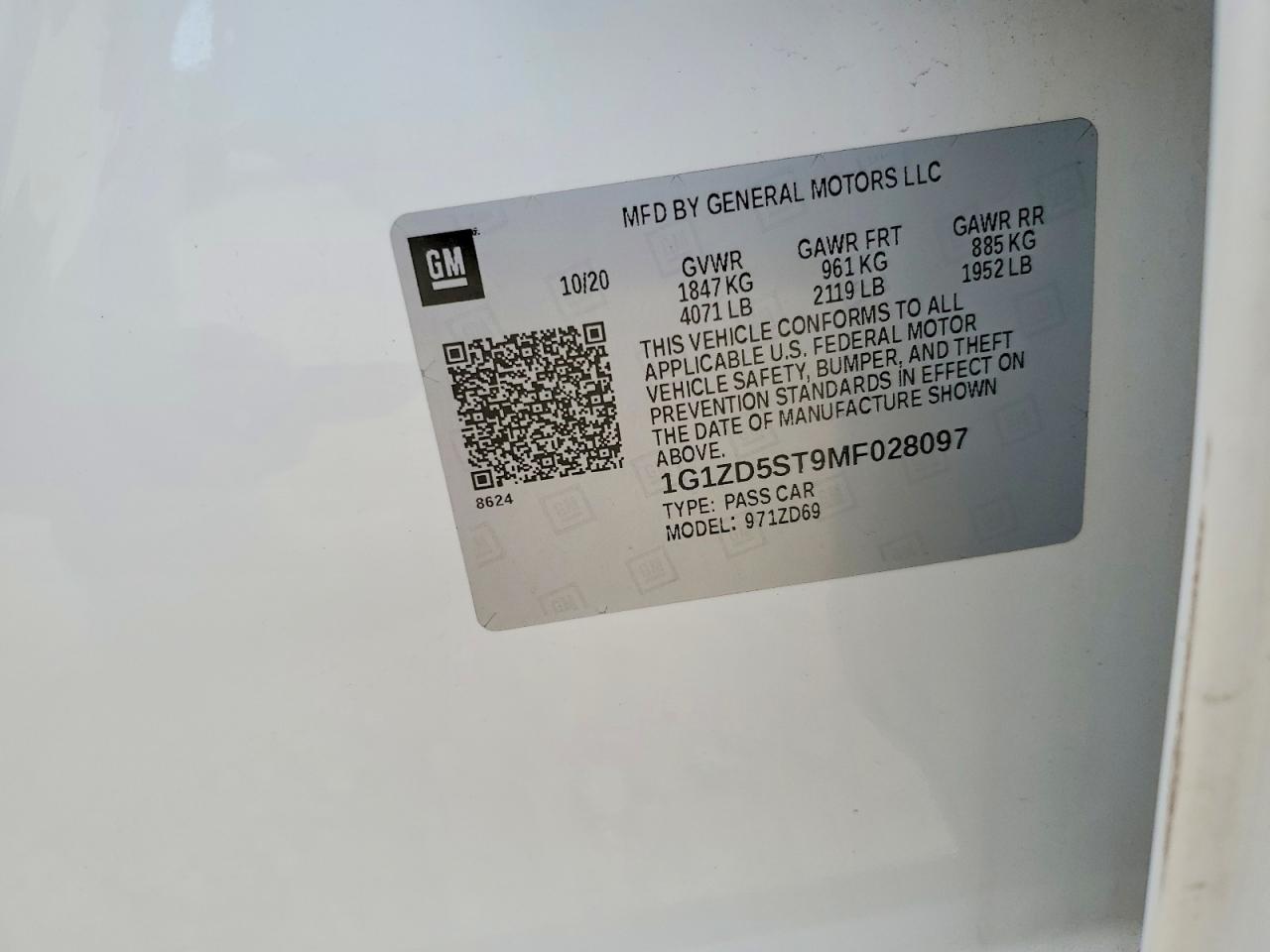2021 CHEVROLET MALIBU LT photo 25