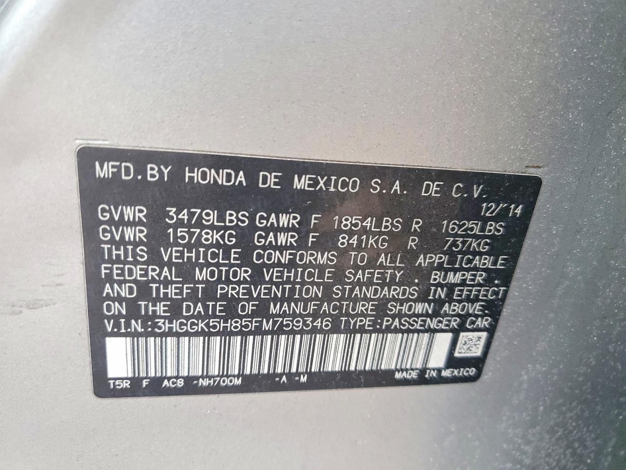 2015 HONDA FIT EX photo 25