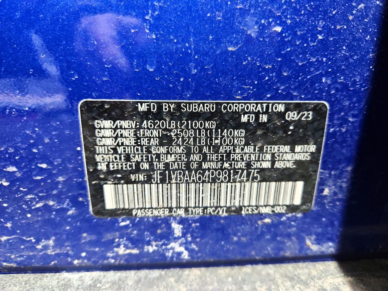 2023 SUBARU WRX photo 25