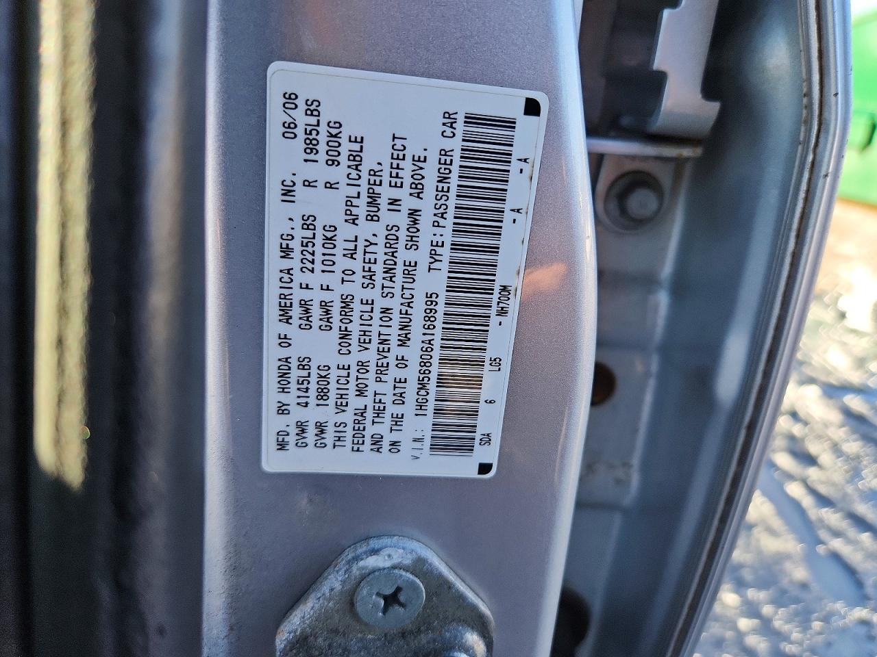 2006 HONDA ACCORD EX photo 25