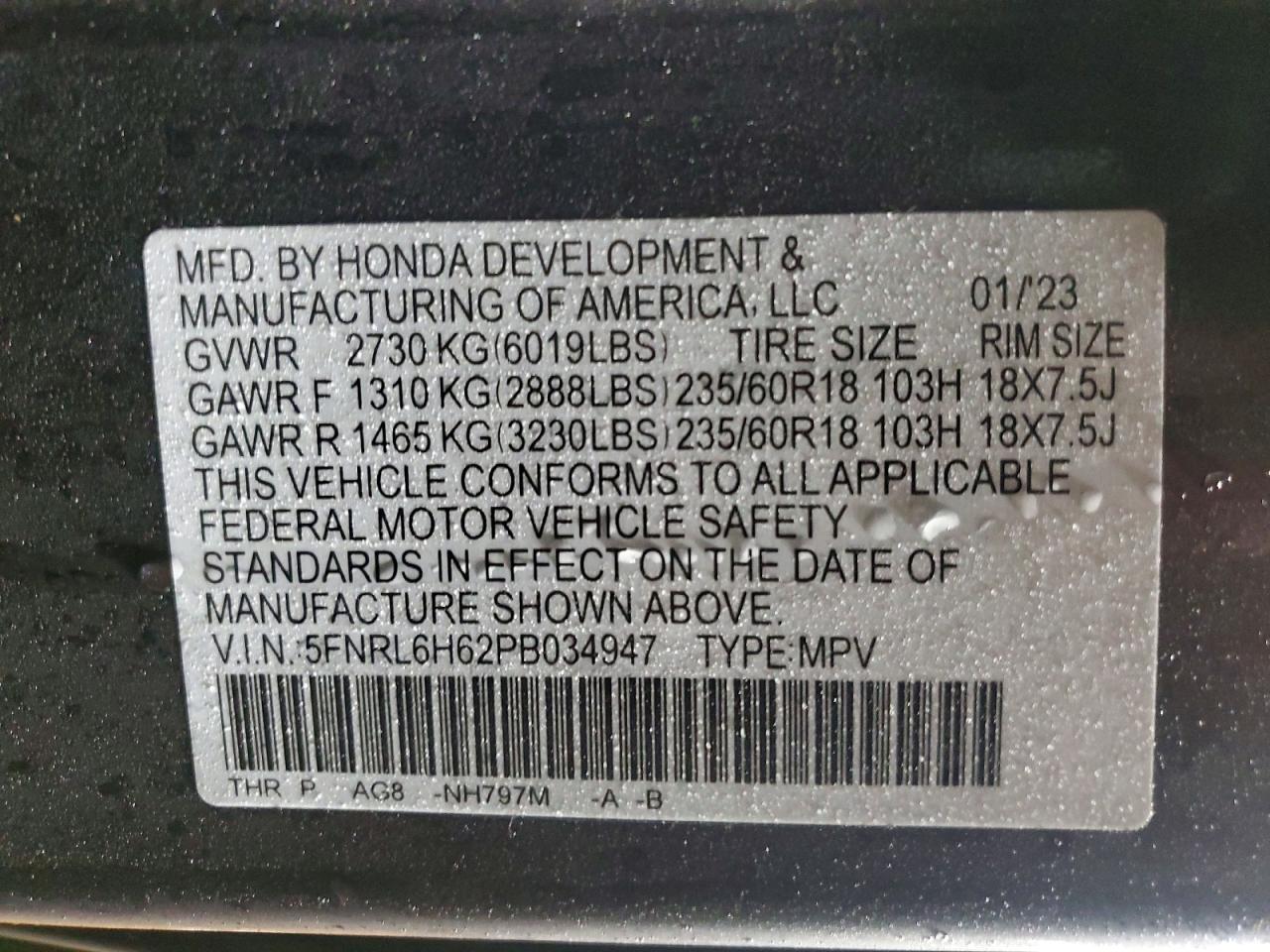 2023 HONDA ODYSSEY EXL photo 37