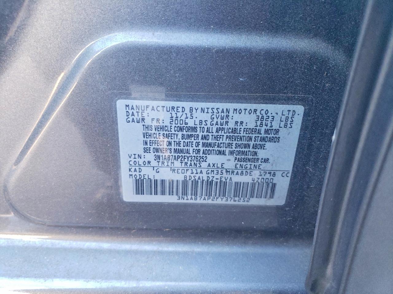 2015 NISSAN SENTRA SV photo 12