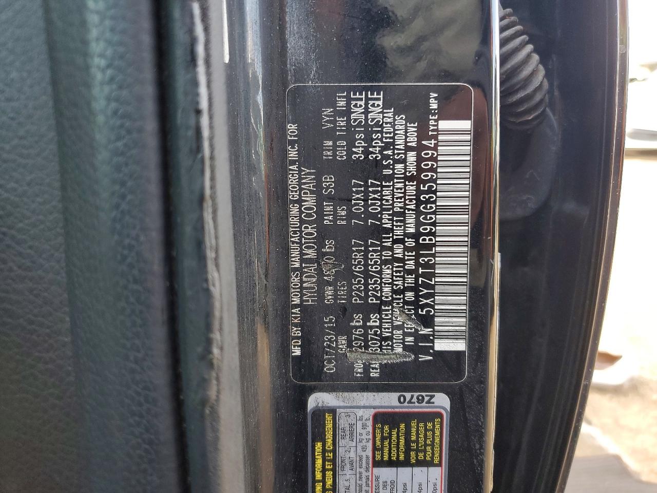2016 HYUNDAI SANTA FE SPORT 2.4L photo 34