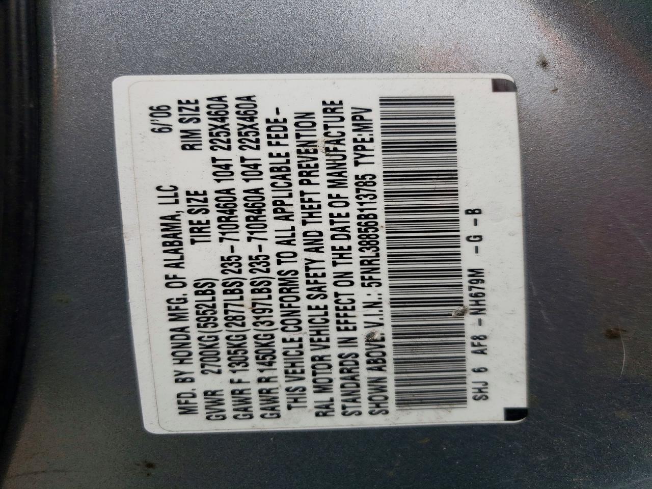 2006 HONDA ODYSSEY TOURING photo 49