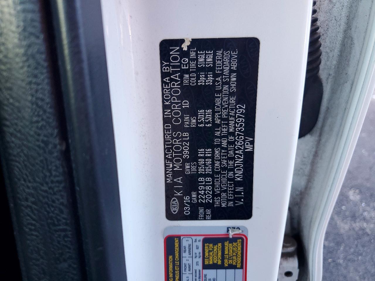 2016 KIA SOUL BASE photo 12