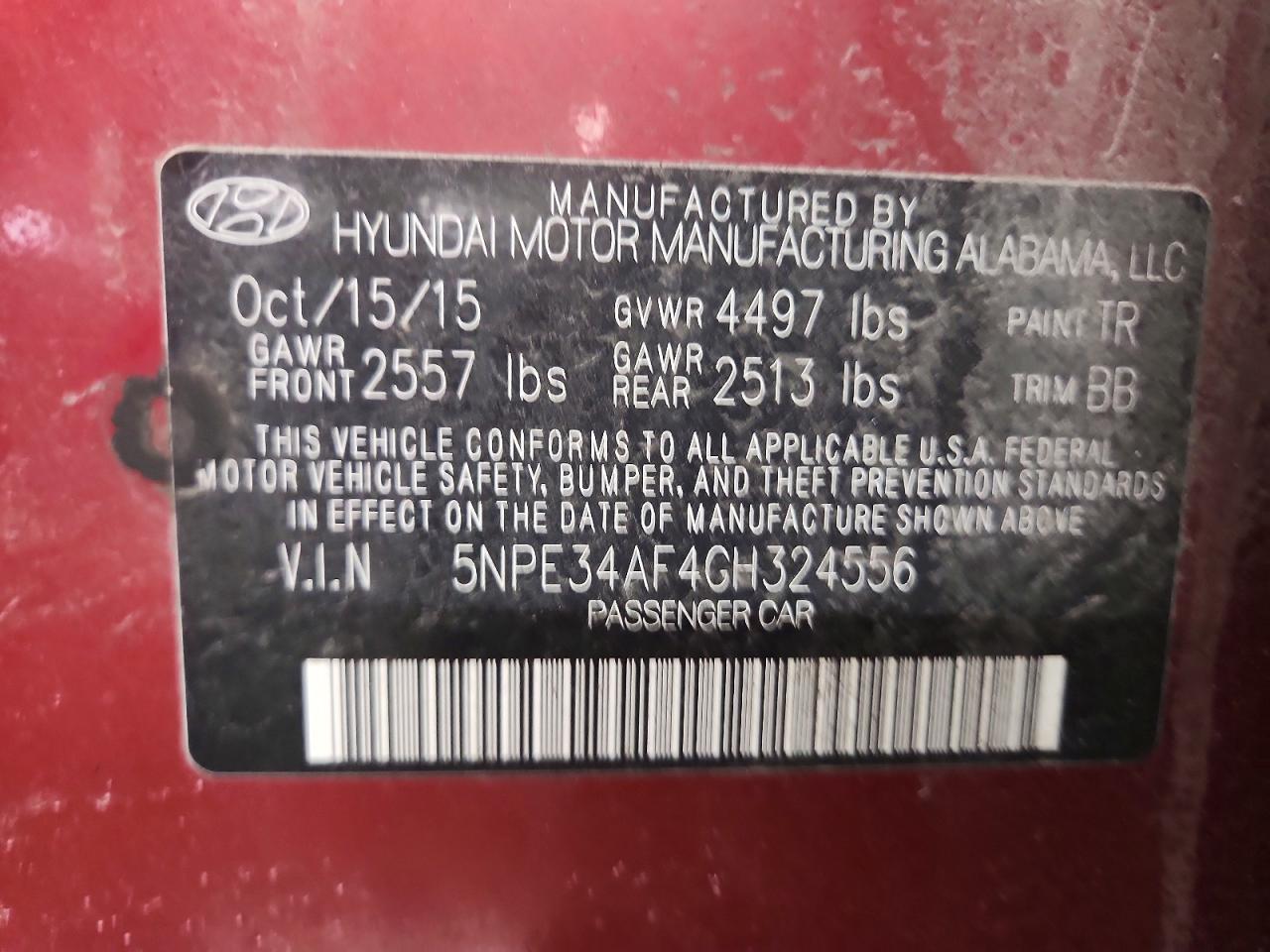 2016 HYUNDAI SONATA LIMITED photo 23