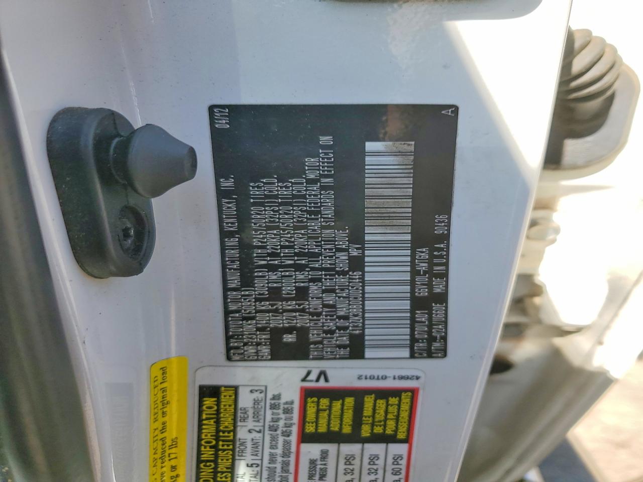 2012 TOYOTA VENZA LIMITED photo 13