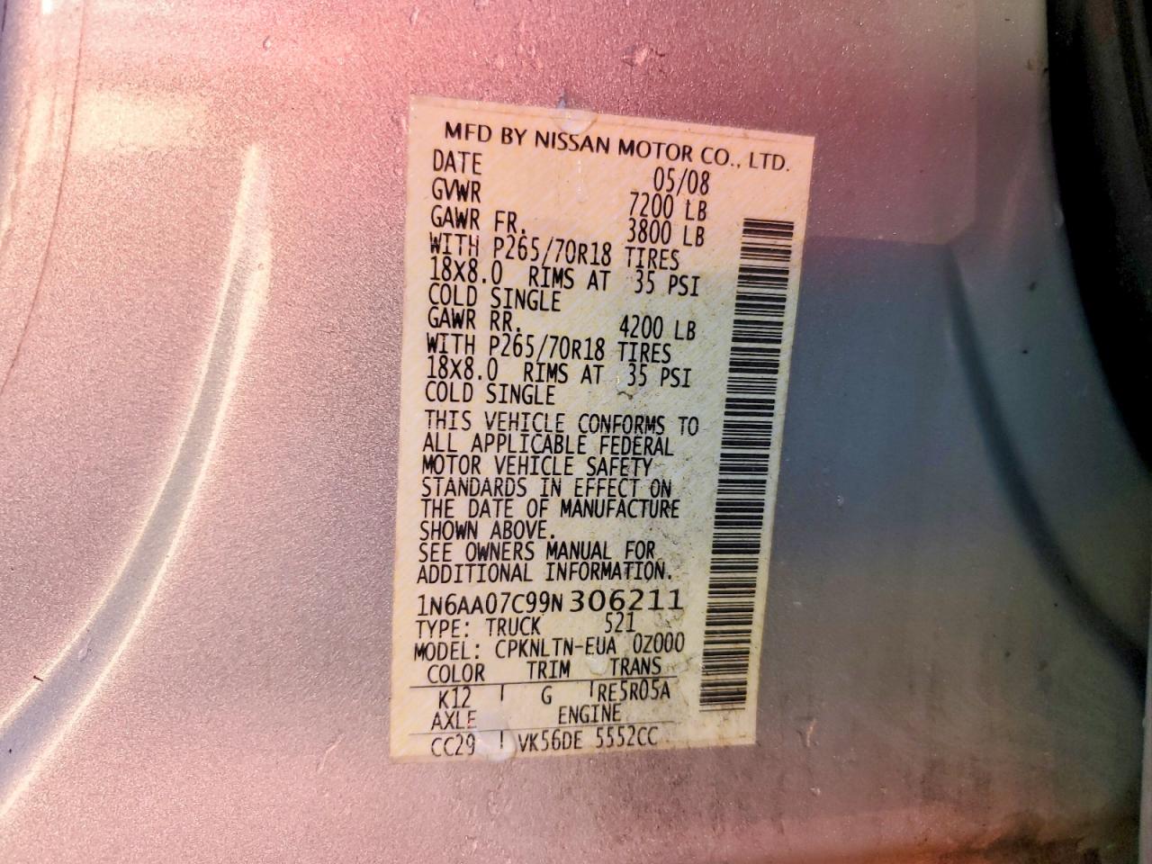 2009 NISSAN TITAN XE photo 23