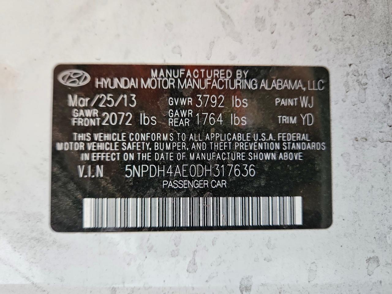 2013 HYUNDAI ELANTRA GLS photo 12