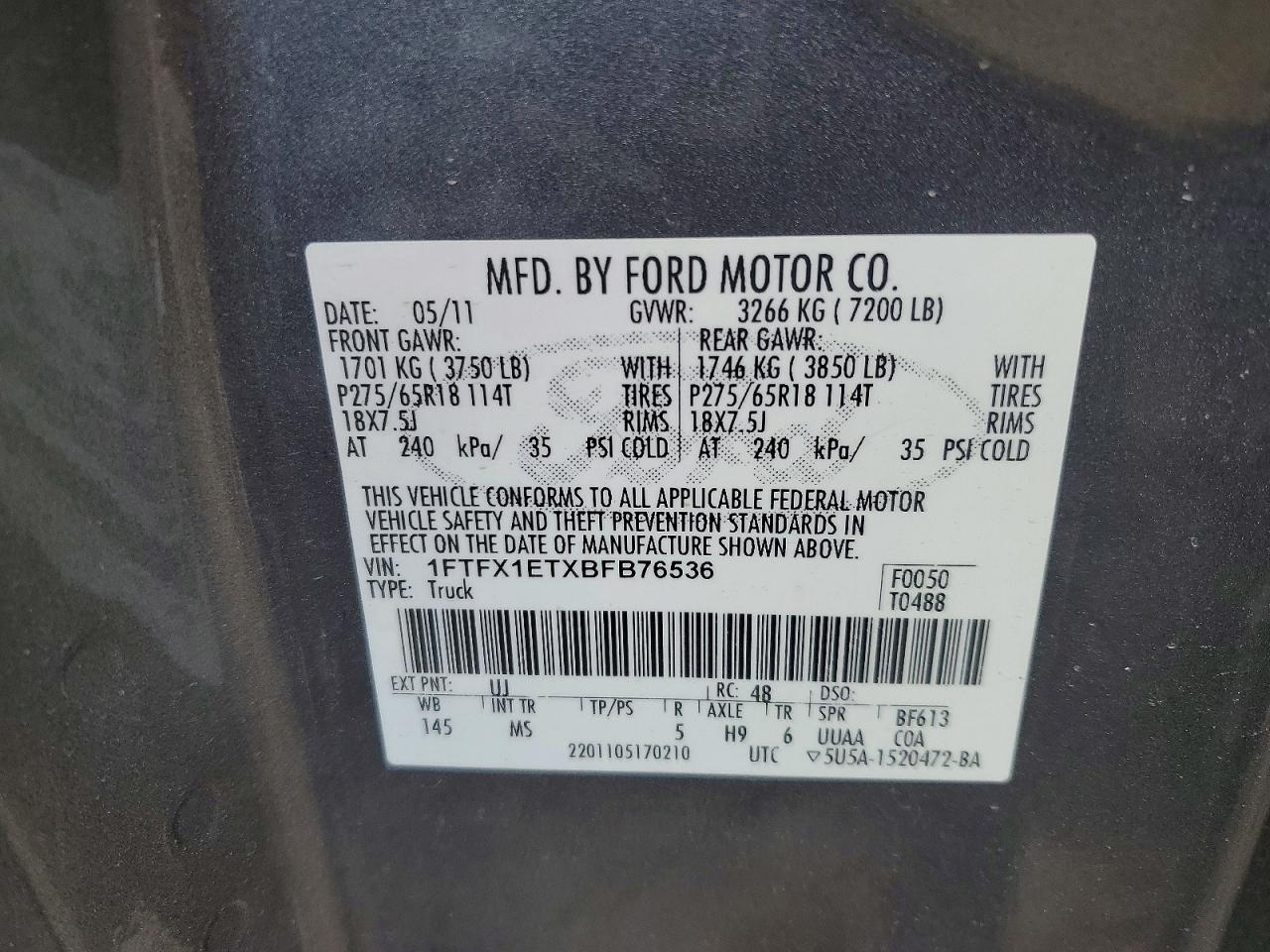 2011 FORD F150 SUPER CAB photo 12