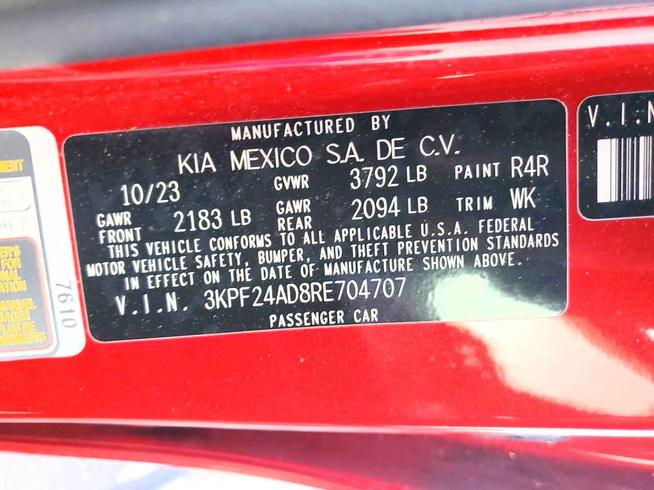 2024 KIA FORTE LXS photo 13
