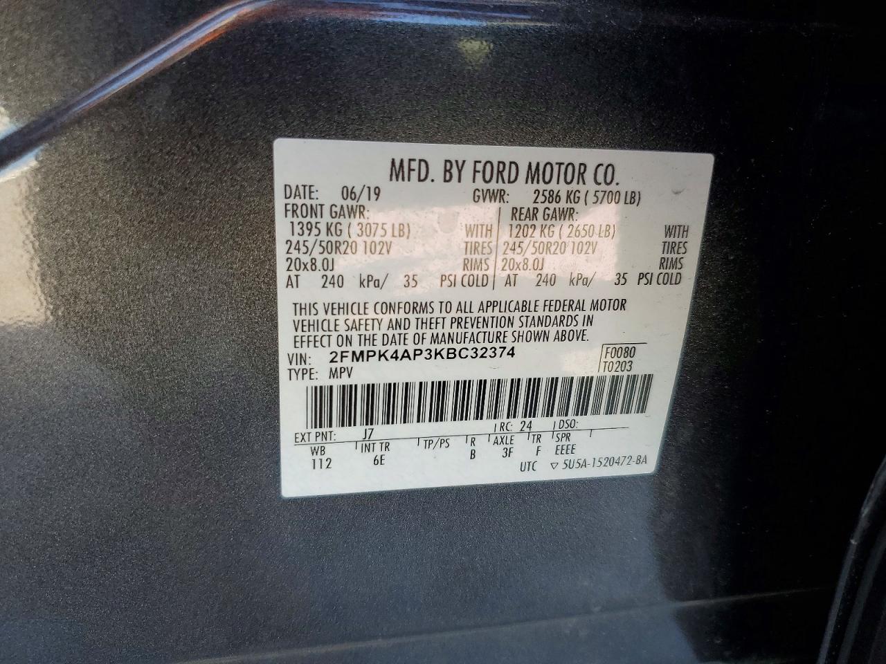 2019 FORD EDGE ST photo 13