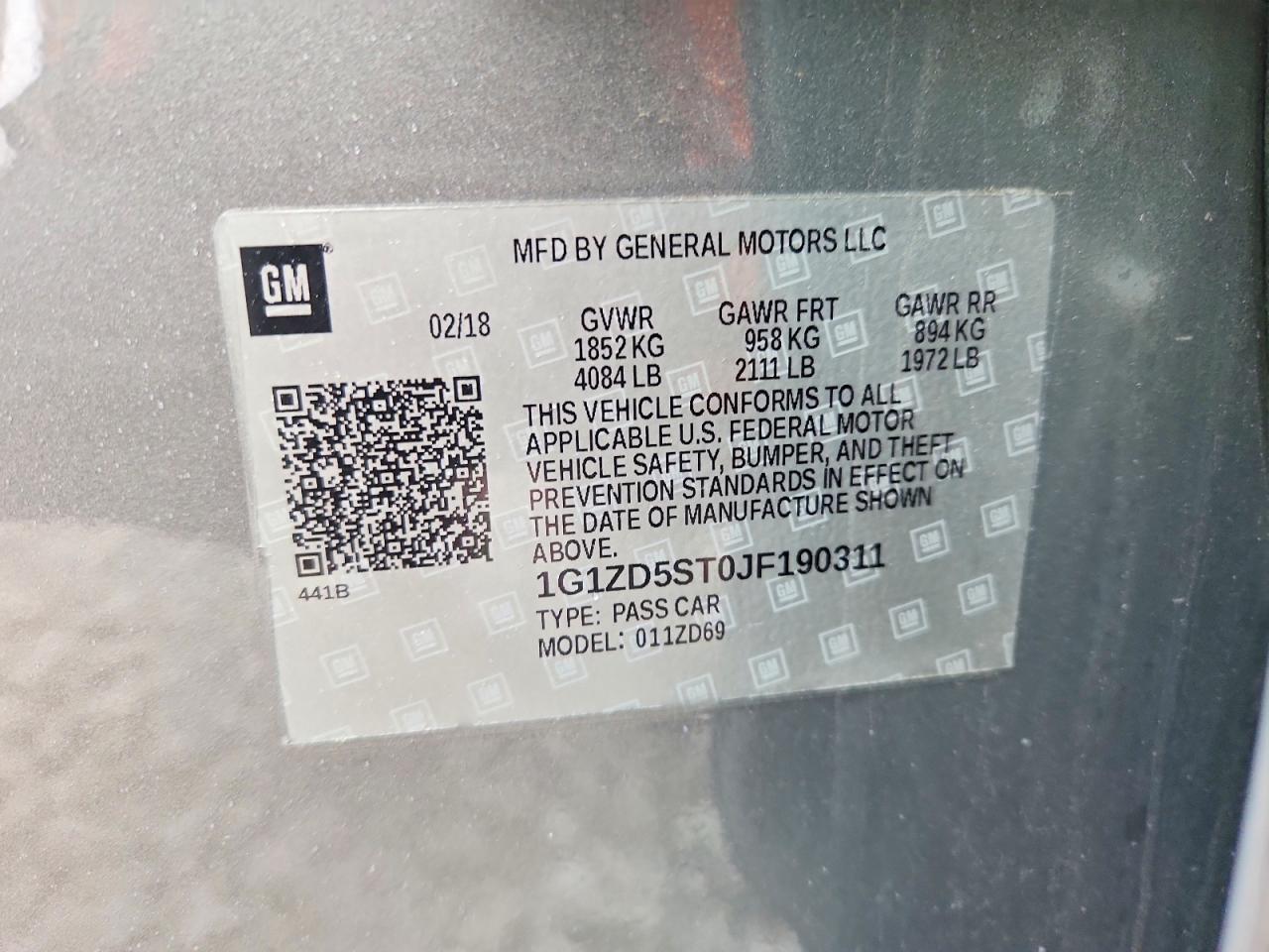 2018 CHEVROLET MALIBU LT photo 12