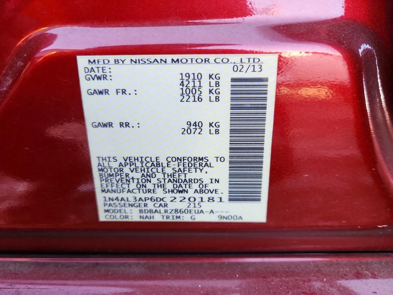 2013 NISSAN ALTIMA 2.5 photo 23