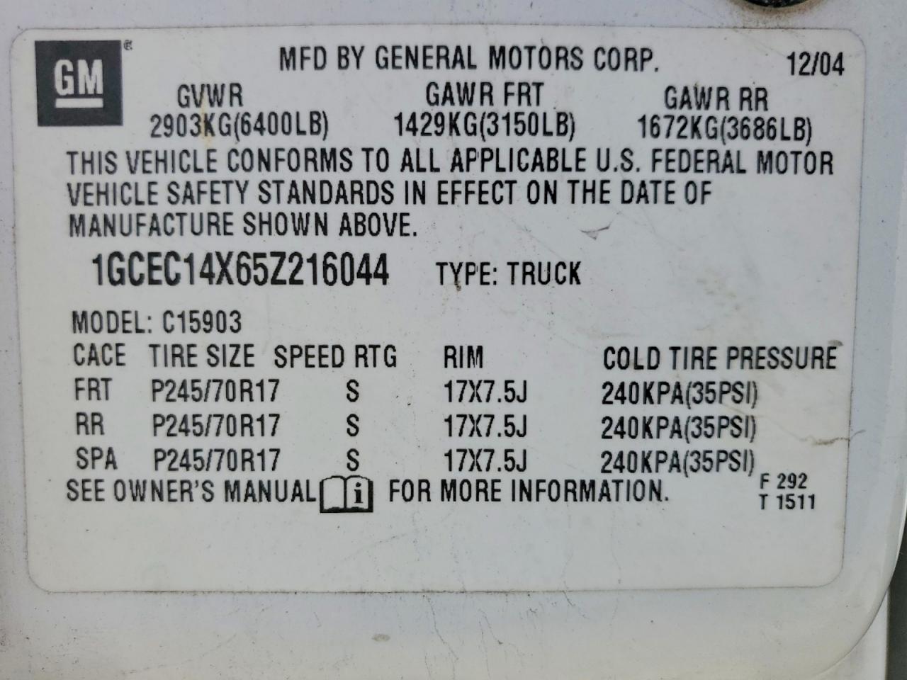 2005 CHEVROLET SILVERADO C1500 photo 25