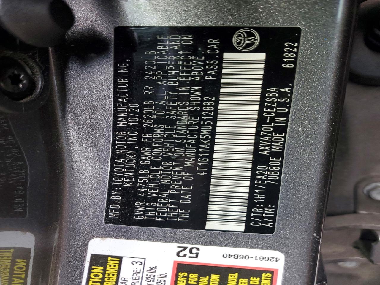 2021 TOYOTA CAMRY SE photo 34