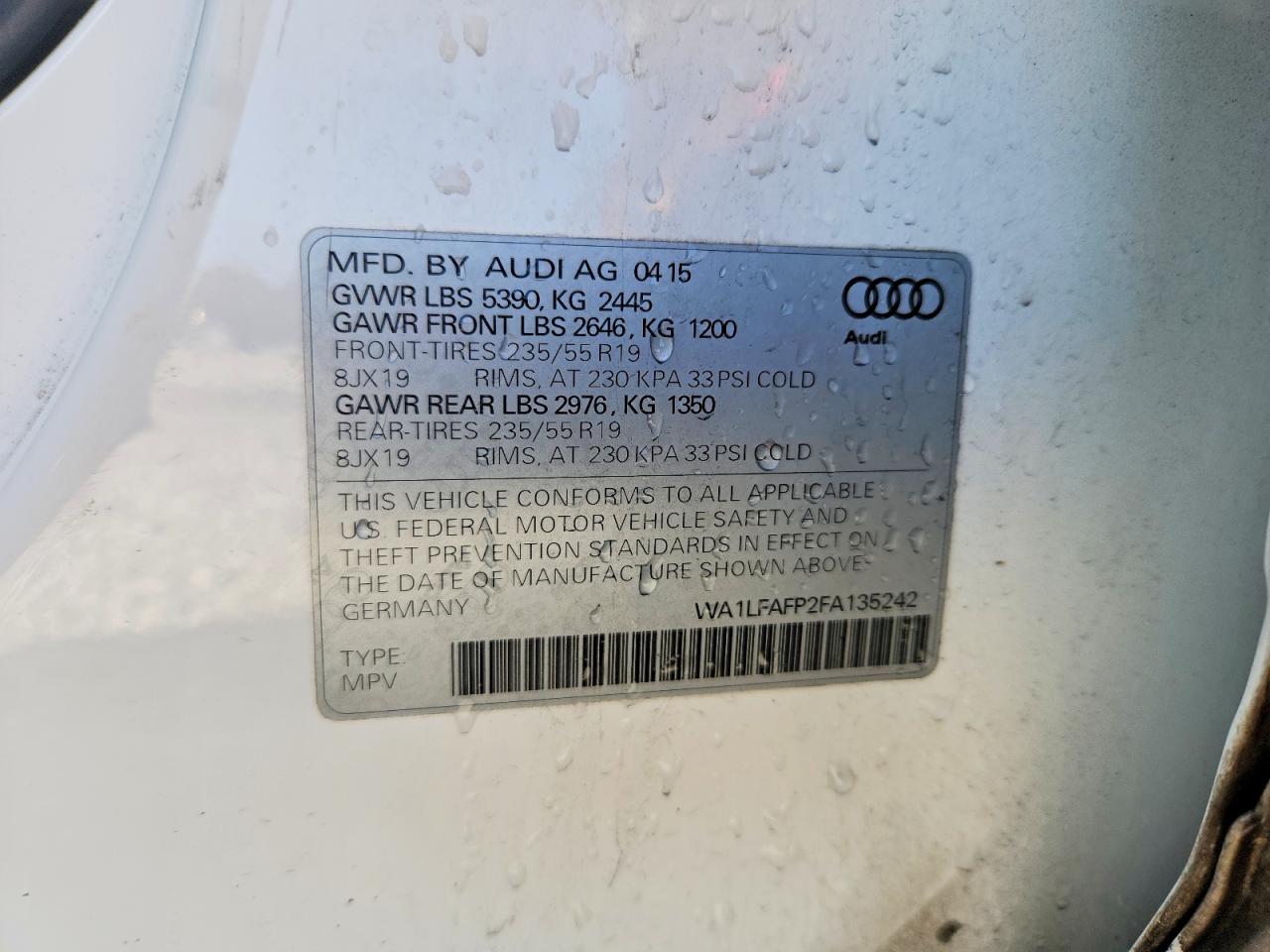 2015 AUDI Q5 PREMIUM PLUS photo 13