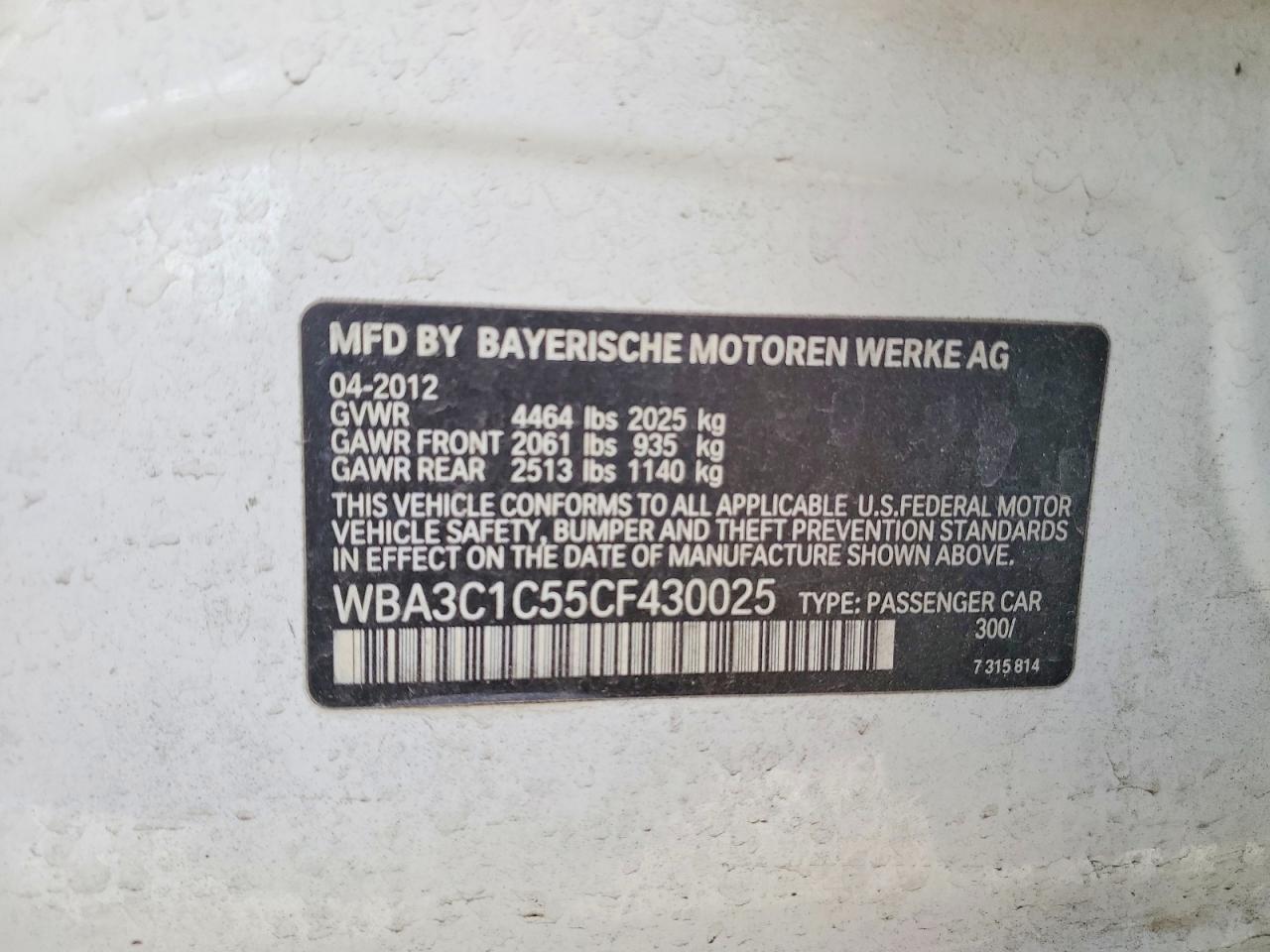 2012 BMW 328 I SULEV photo 34
