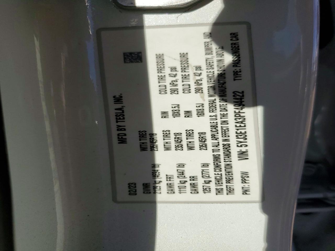 2023 TESLA MODEL 3 photo 25
