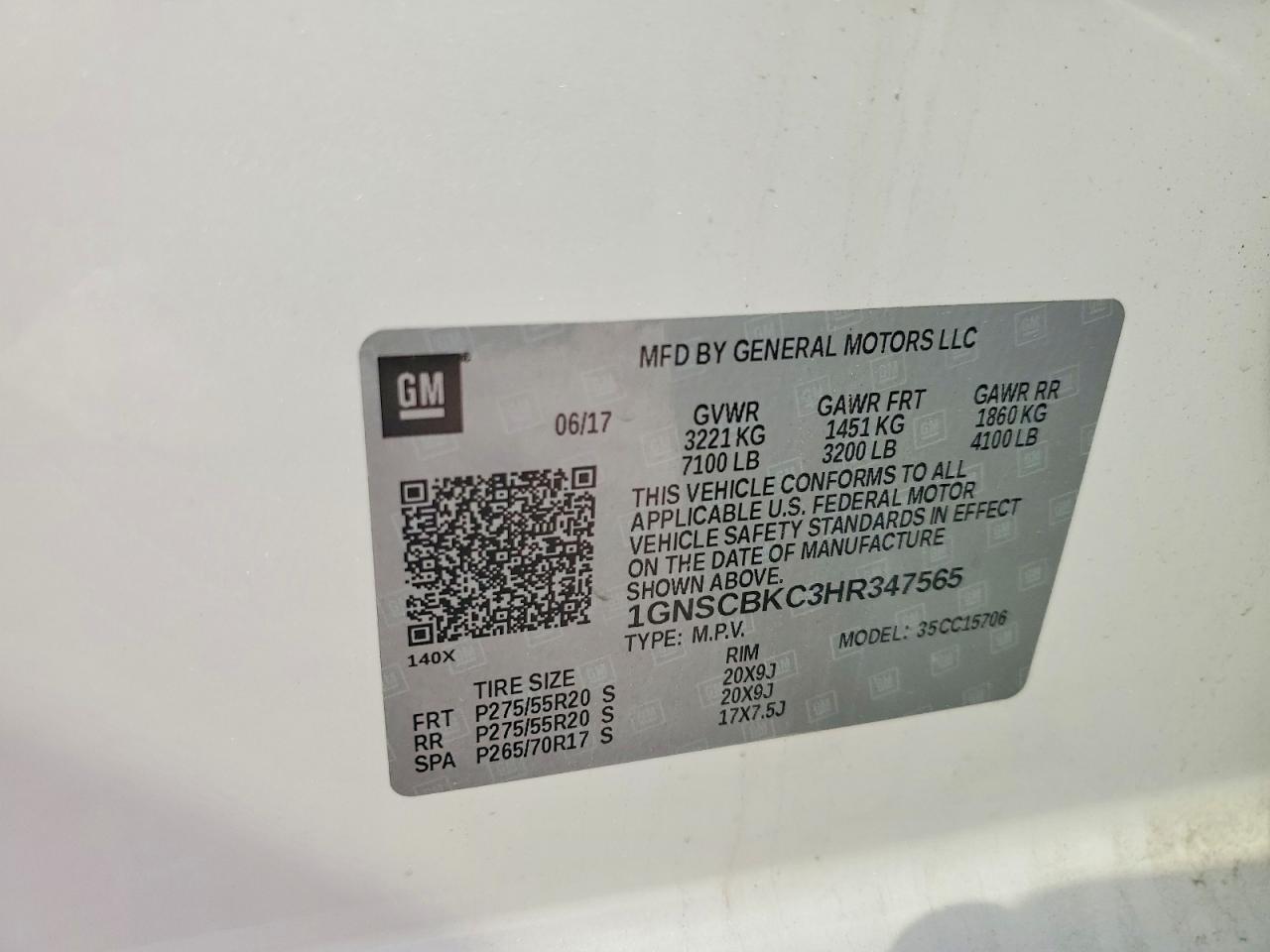 2017 CHEVROLET TAHOE C1500 LT photo 13