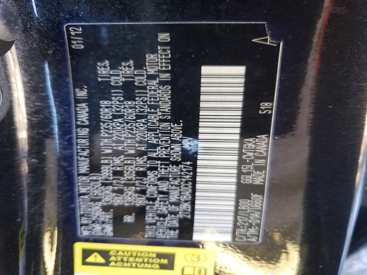 2012 LEXUS RX 350 photo 27