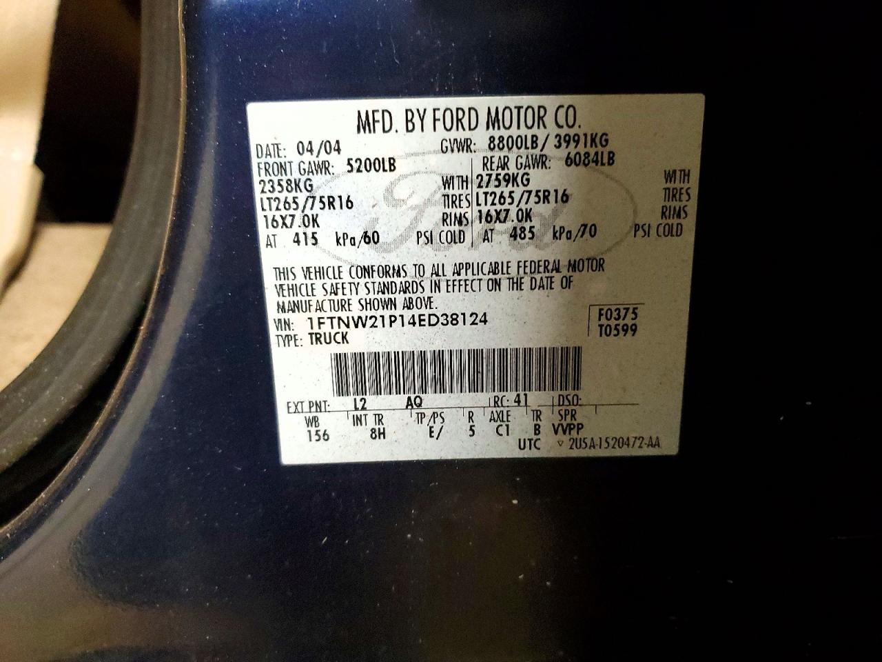 2004 FORD F250 SUPER DUTY photo 34