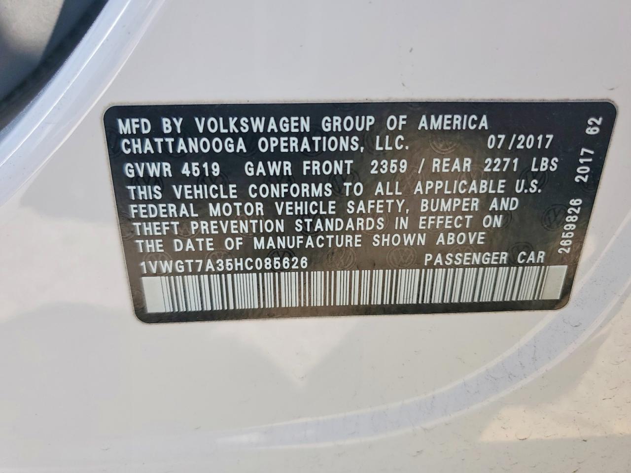 2017 VOLKSWAGEN PASSAT SE photo 12