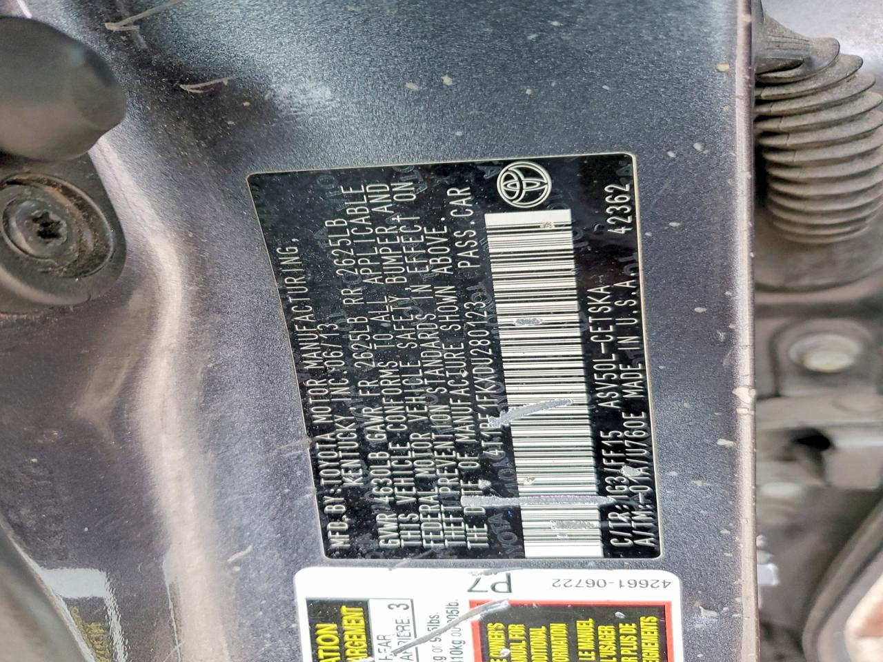2013 TOYOTA CAMRY L photo 34