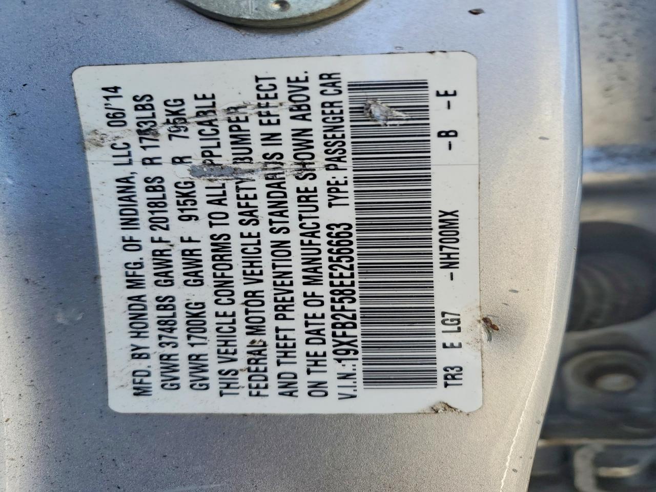 2014 HONDA CIVIC LX photo 23
