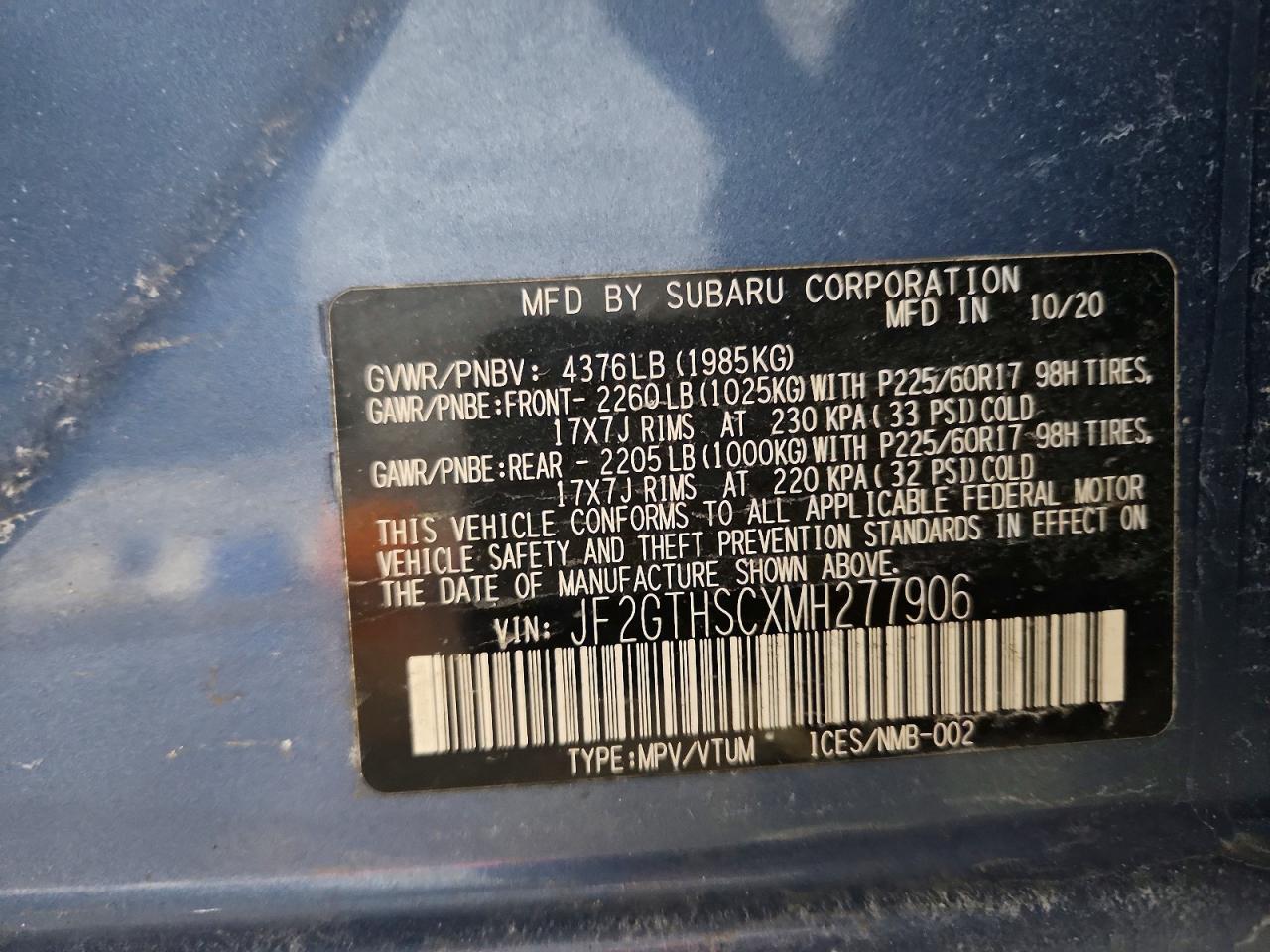 2021 SUBARU CROSSTREK SPORT photo 13