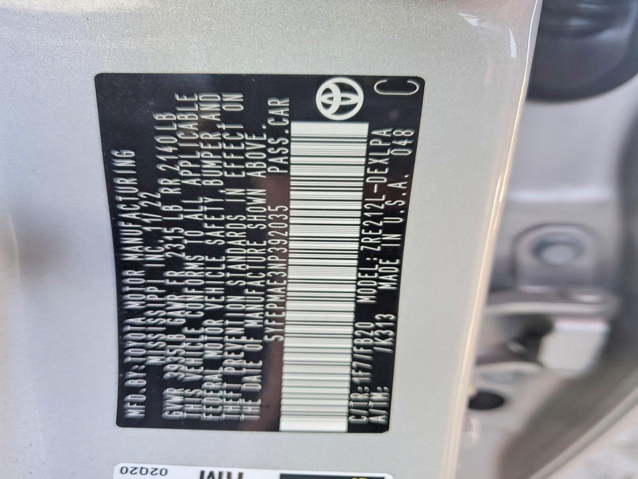 2022 TOYOTA COROLLA LE photo 25