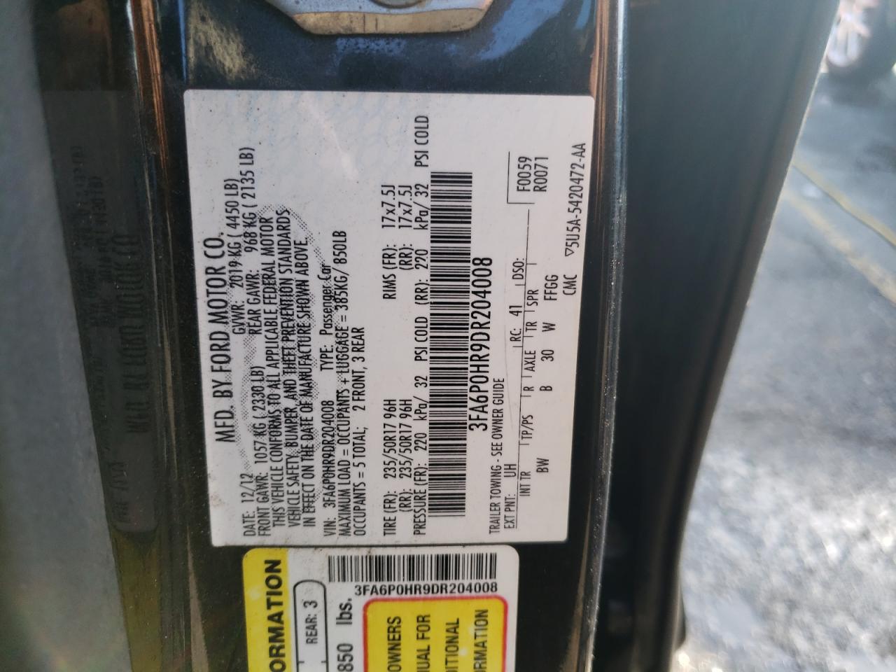 2013 FORD FUSION SE photo 23