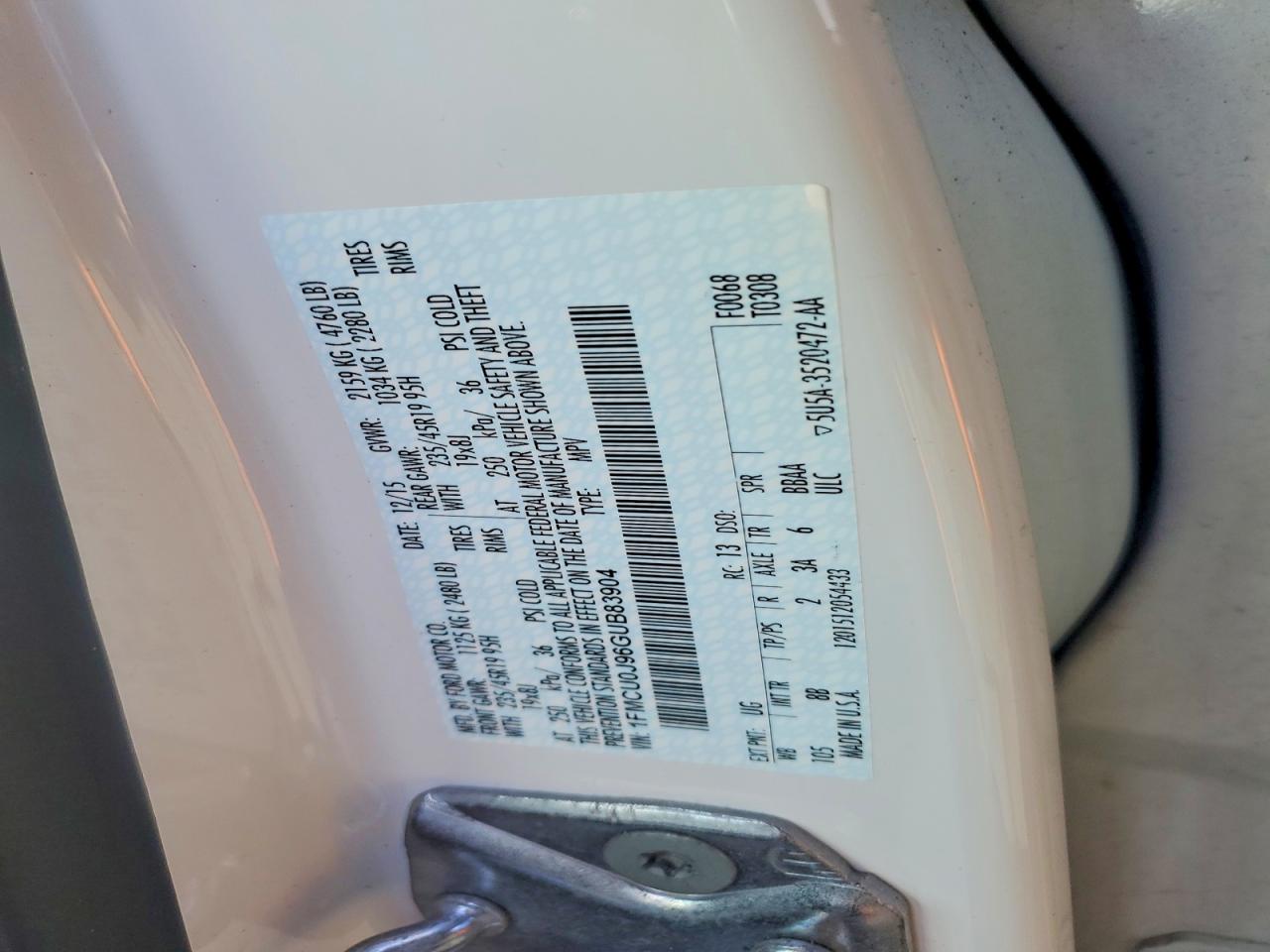 2016 FORD ESCAPE TITANIUM photo 25