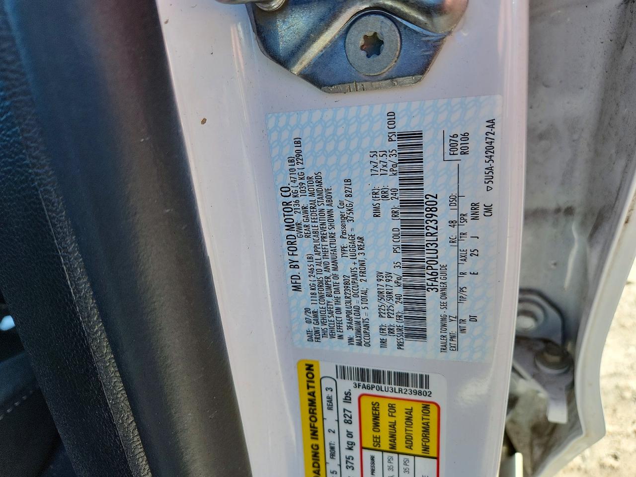 2020 FORD FUSION SE photo 25