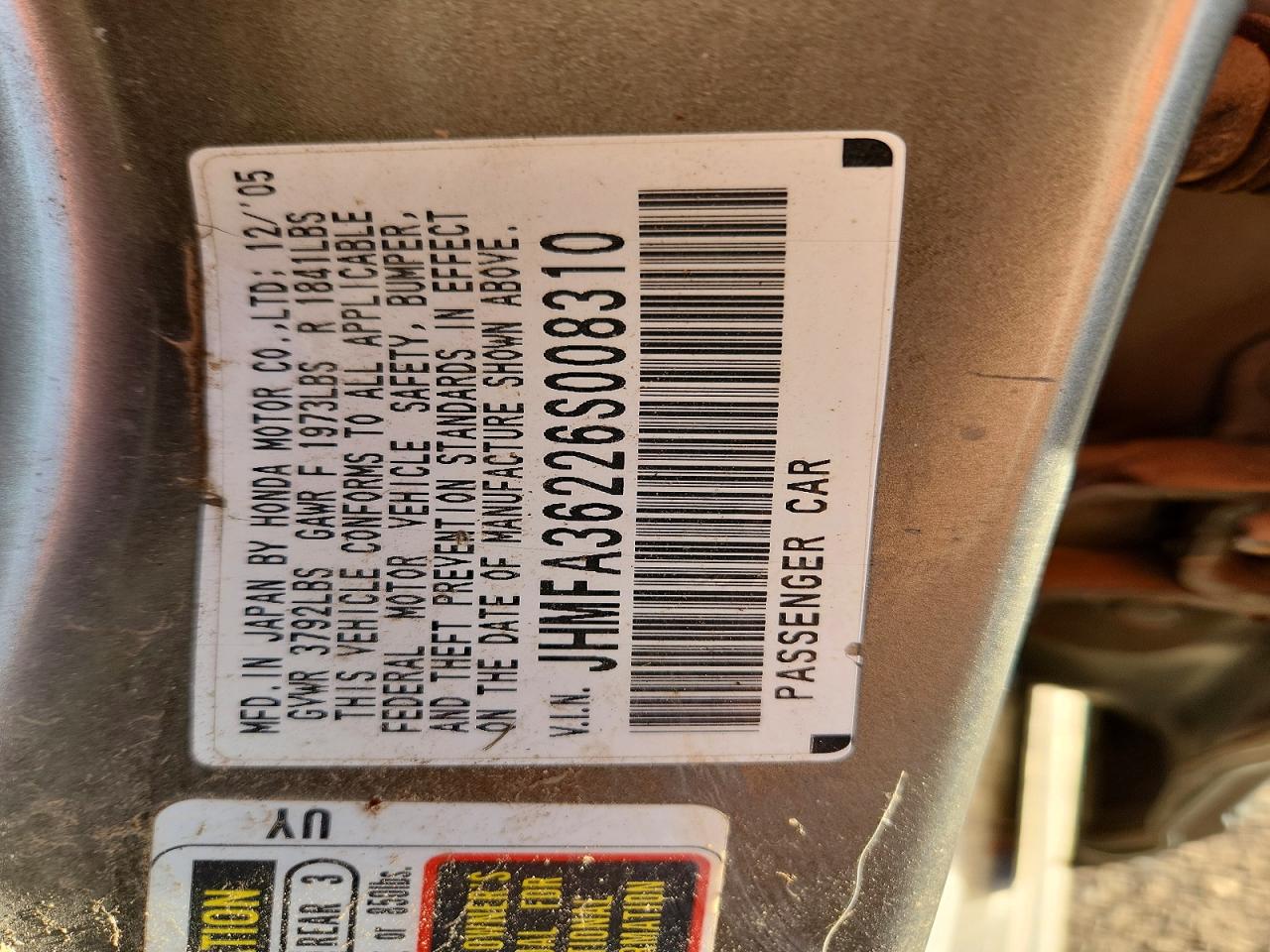 2006 HONDA CIVIC HYBRID photo 12