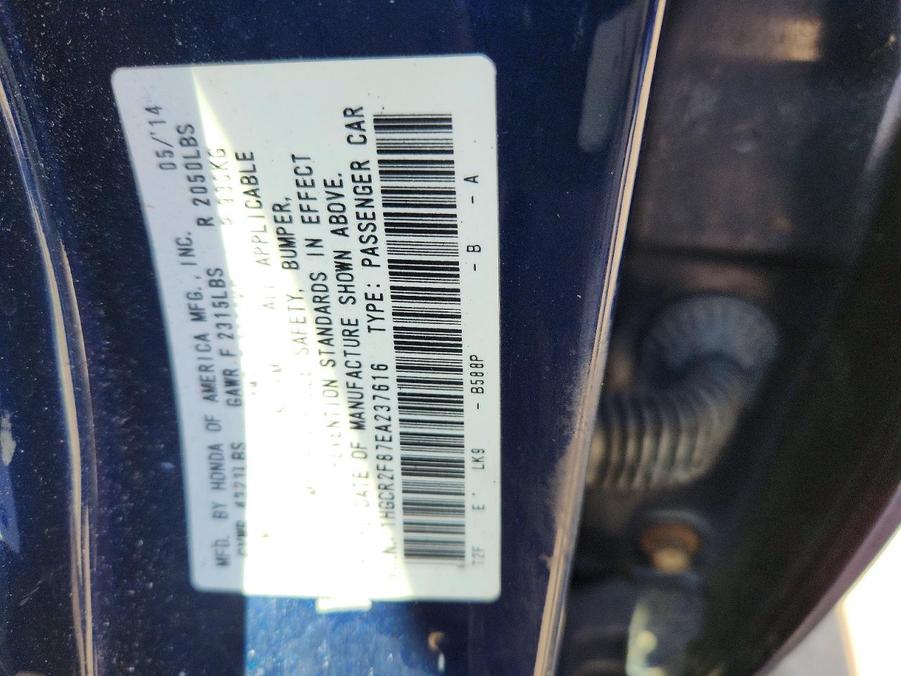 2014 HONDA ACCORD EXL photo 13