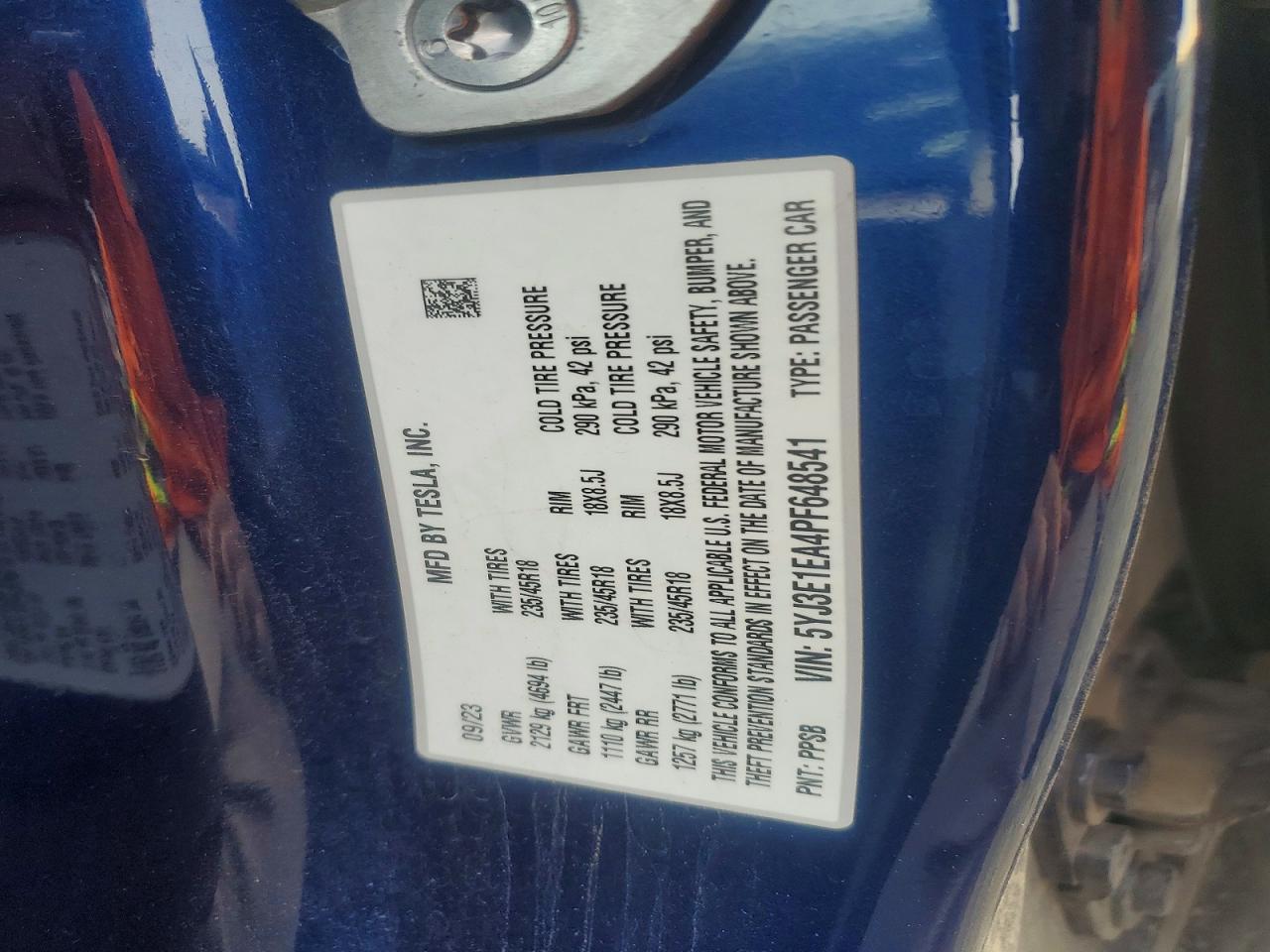 2023 TESLA MODEL 3 photo 23
