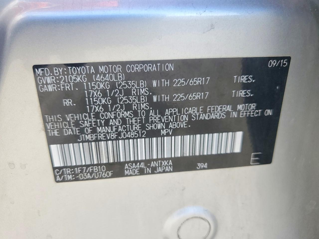 2015 TOYOTA RAV4 LE photo 12