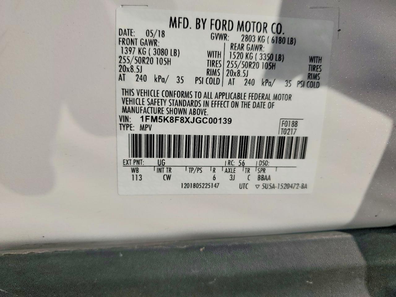 2018 FORD EXPLORER LIMITED photo 13