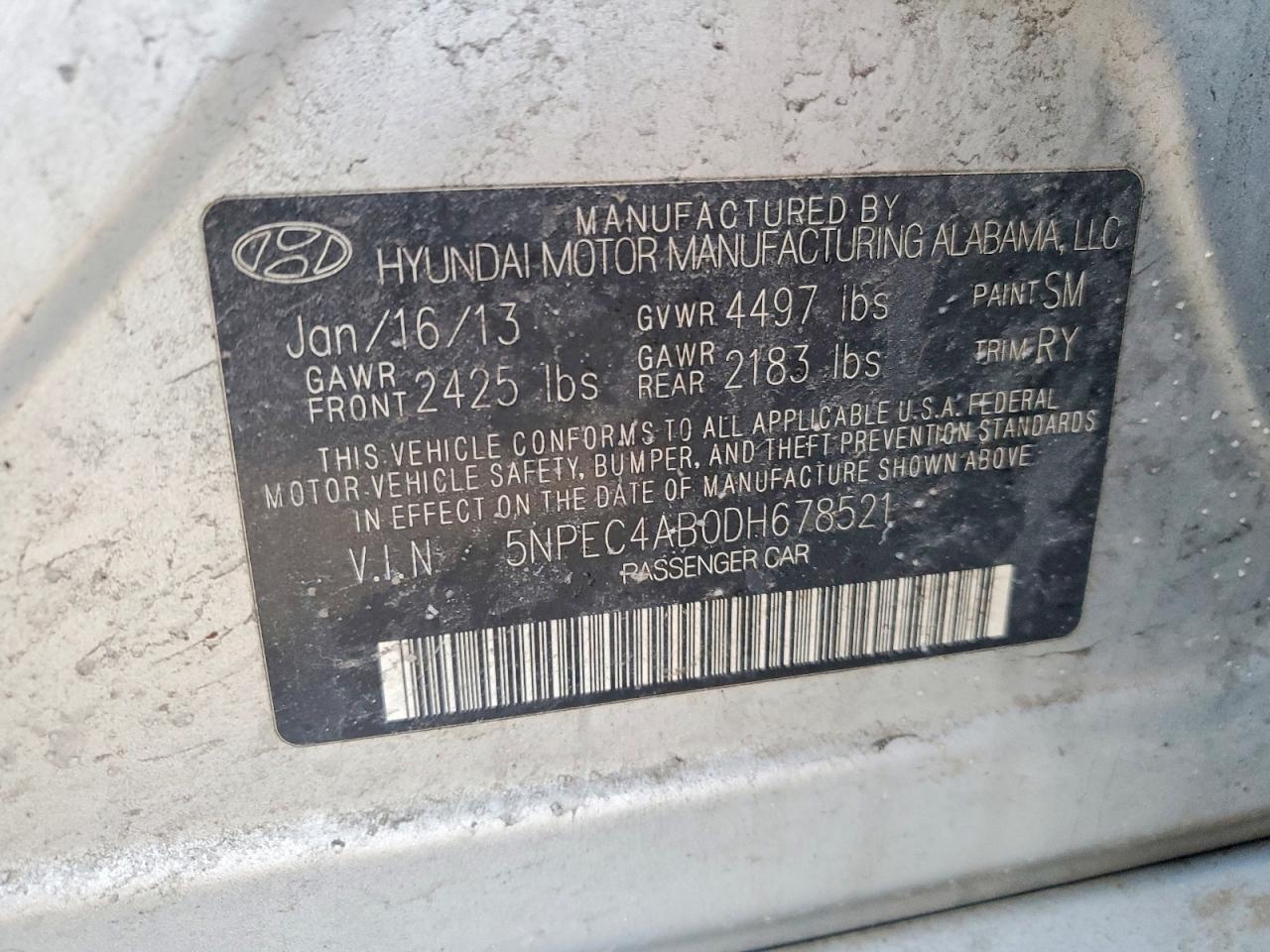 2013 HYUNDAI SONATA SE photo 12