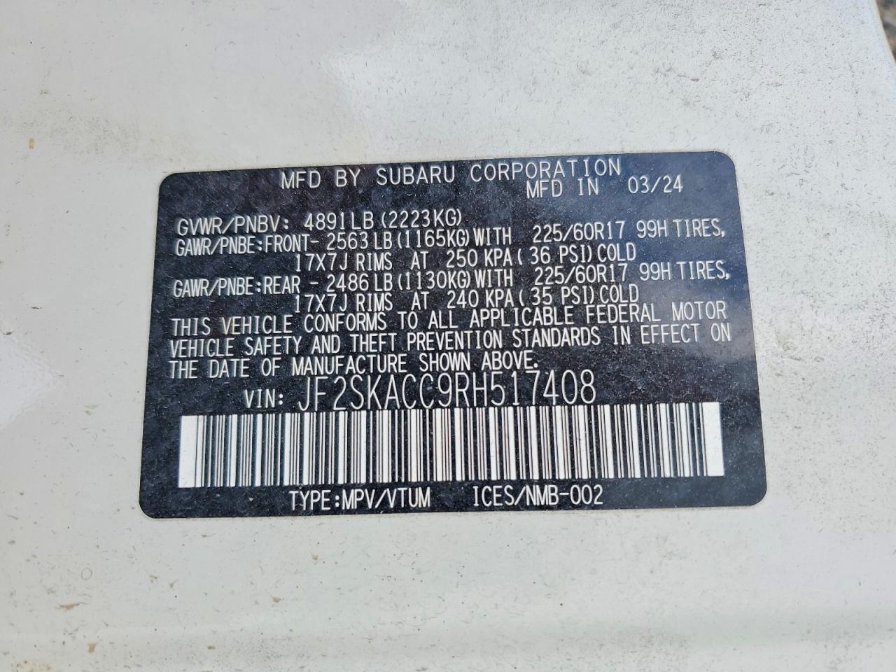 2024 SUBARU FORESTER PREMIUM photo 27