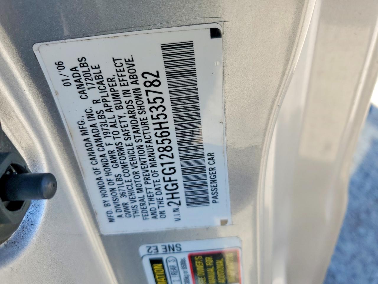 2006 HONDA CIVIC EX photo 23