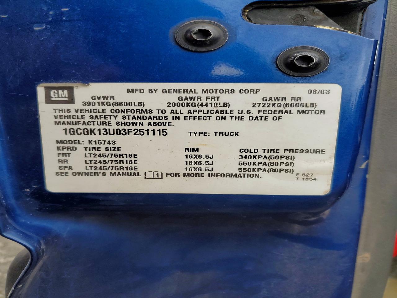 2003 CHEVROLET SILVERADO K1500 HEAVY DUTY photo 23