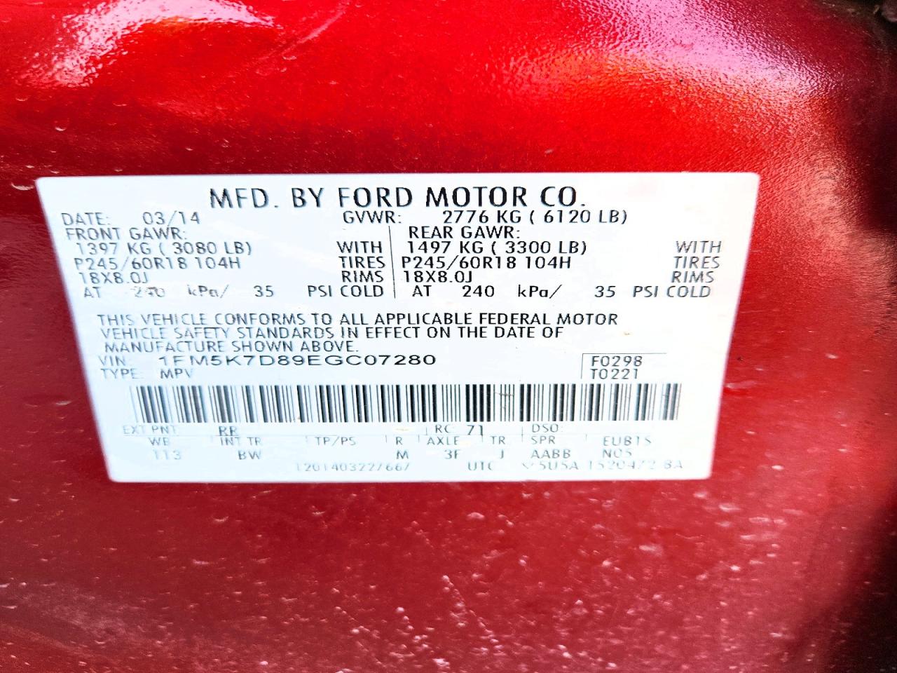 2014 FORD EXPLORER XLT photo 13