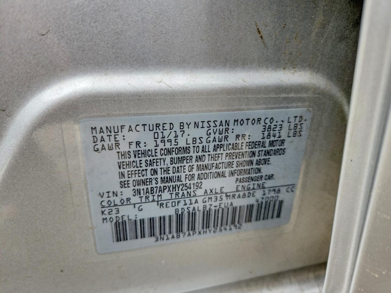 2017 NISSAN SENTRA S photo 23